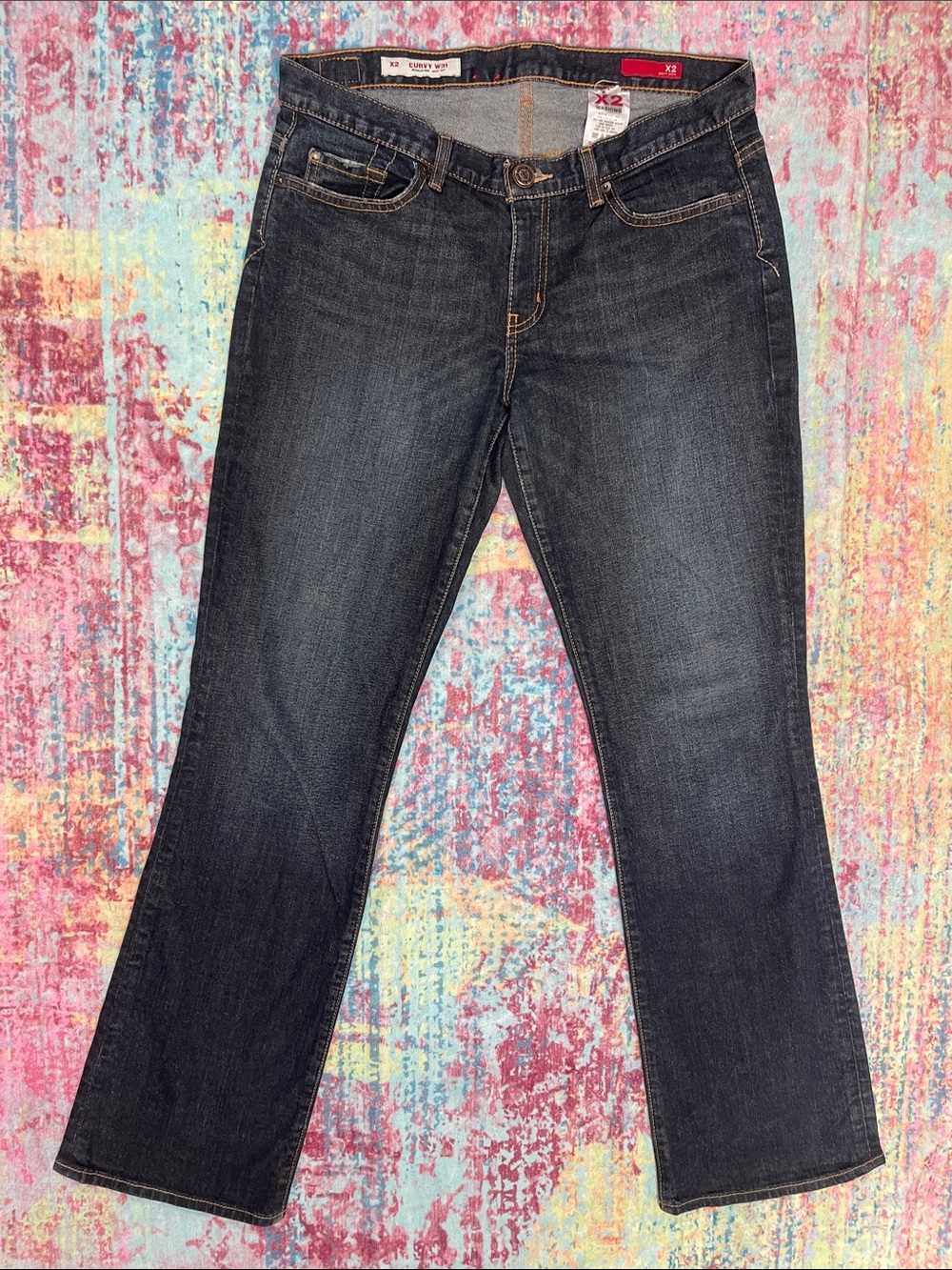 X2 Dark Indigo Jeans with Contrast Stitching